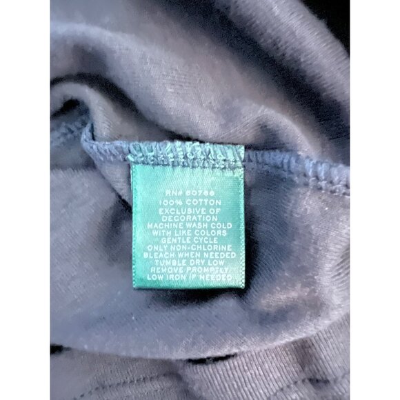 Lauren Ralph Lauren Black Henley Long Sleeve Shirt Womens M Cotton Blend - Picture 9 of 11